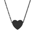 Engravable Heart Necklace — Personalized Sterling & Black Heart Pendant Gift