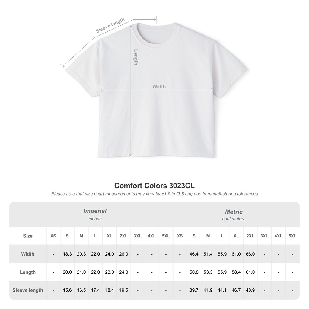 Minimalist Women's Boxy Tee — Embossed Subtle Logo Crop T-Shirt