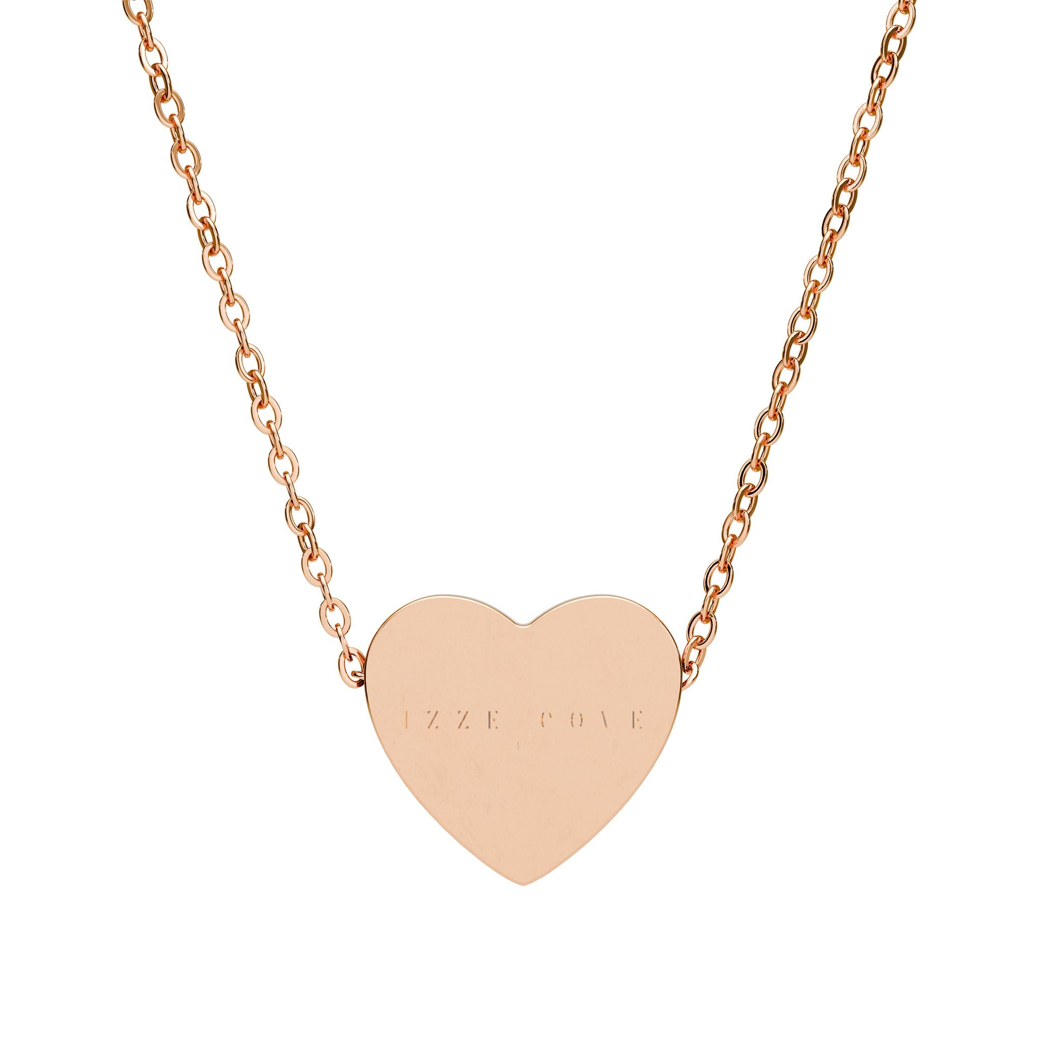 Engravable Heart Necklace — Personalized Sterling & Black Heart Pendant Gift