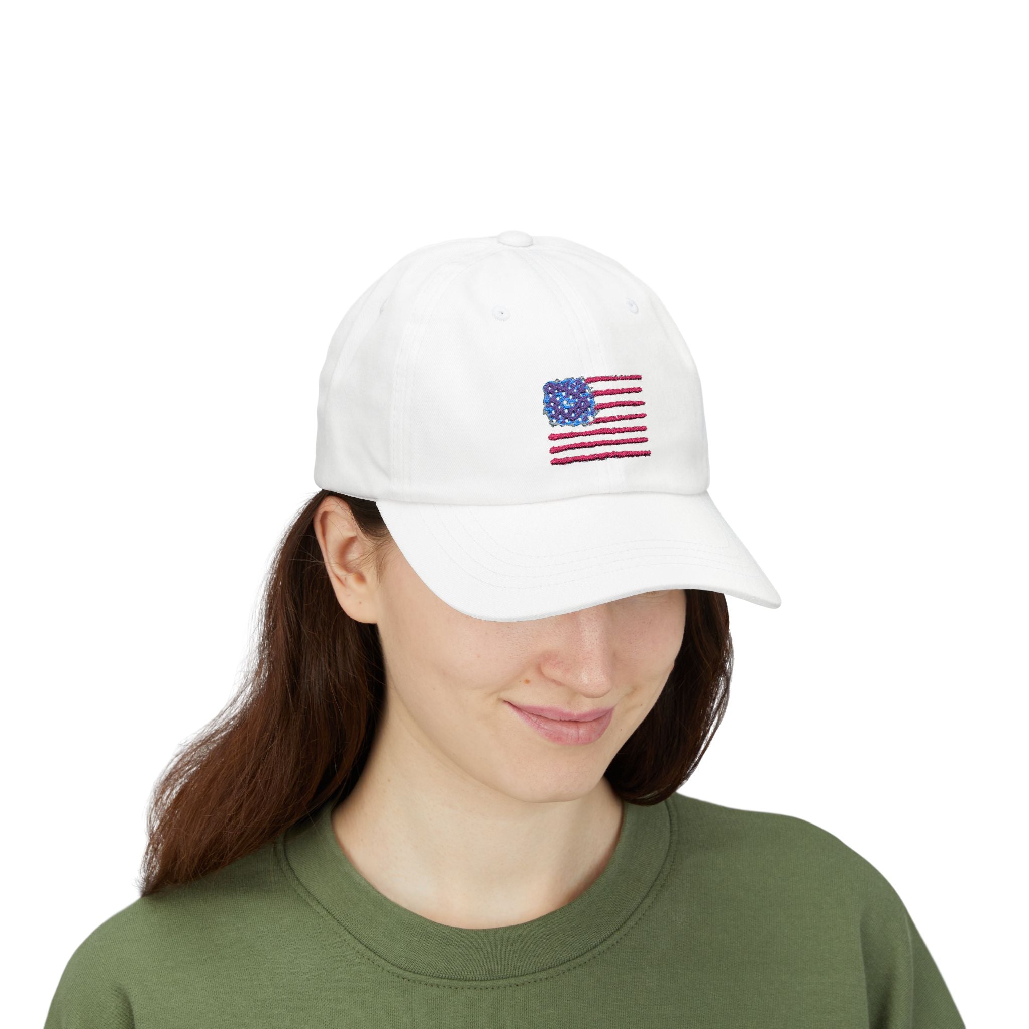 Dad Cap — Sparkle American Flag Embroidered Baseball Hat