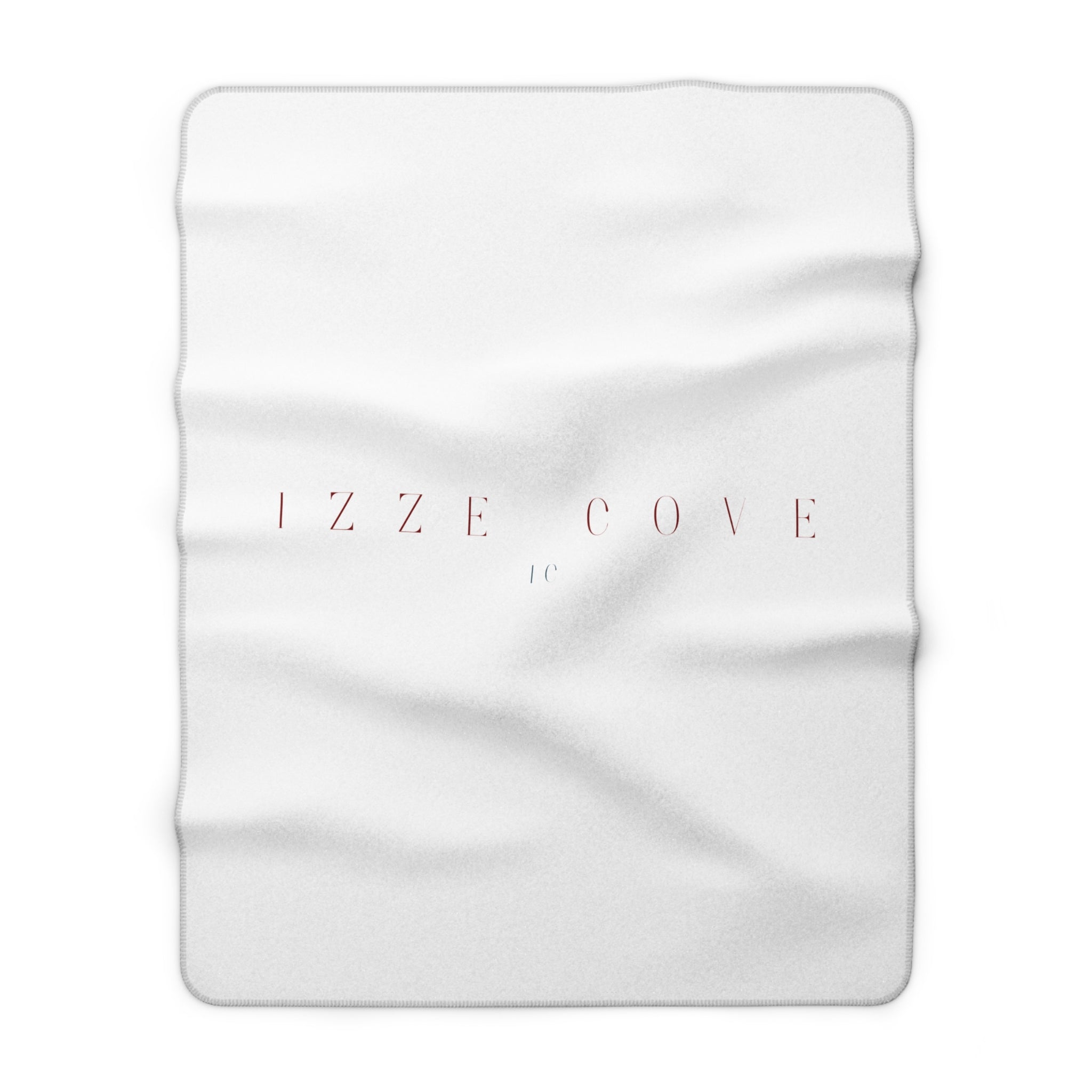 Sherpa Fleece Blanket - Minimal 'Izze Cove' Monogram Cozy Throw