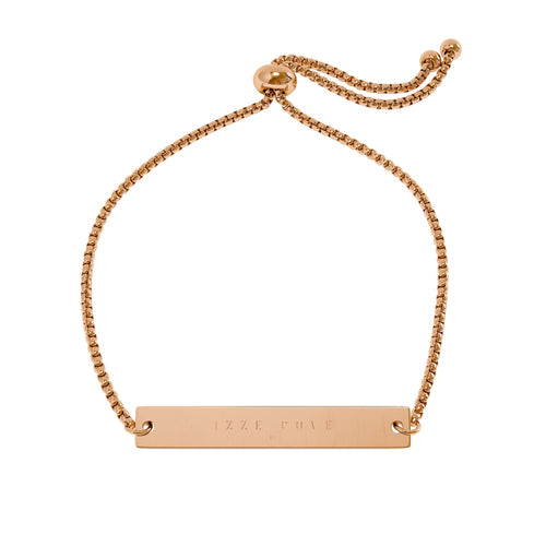 Engravable Adjustable Bar Bracelet — Personalized Name or Message
