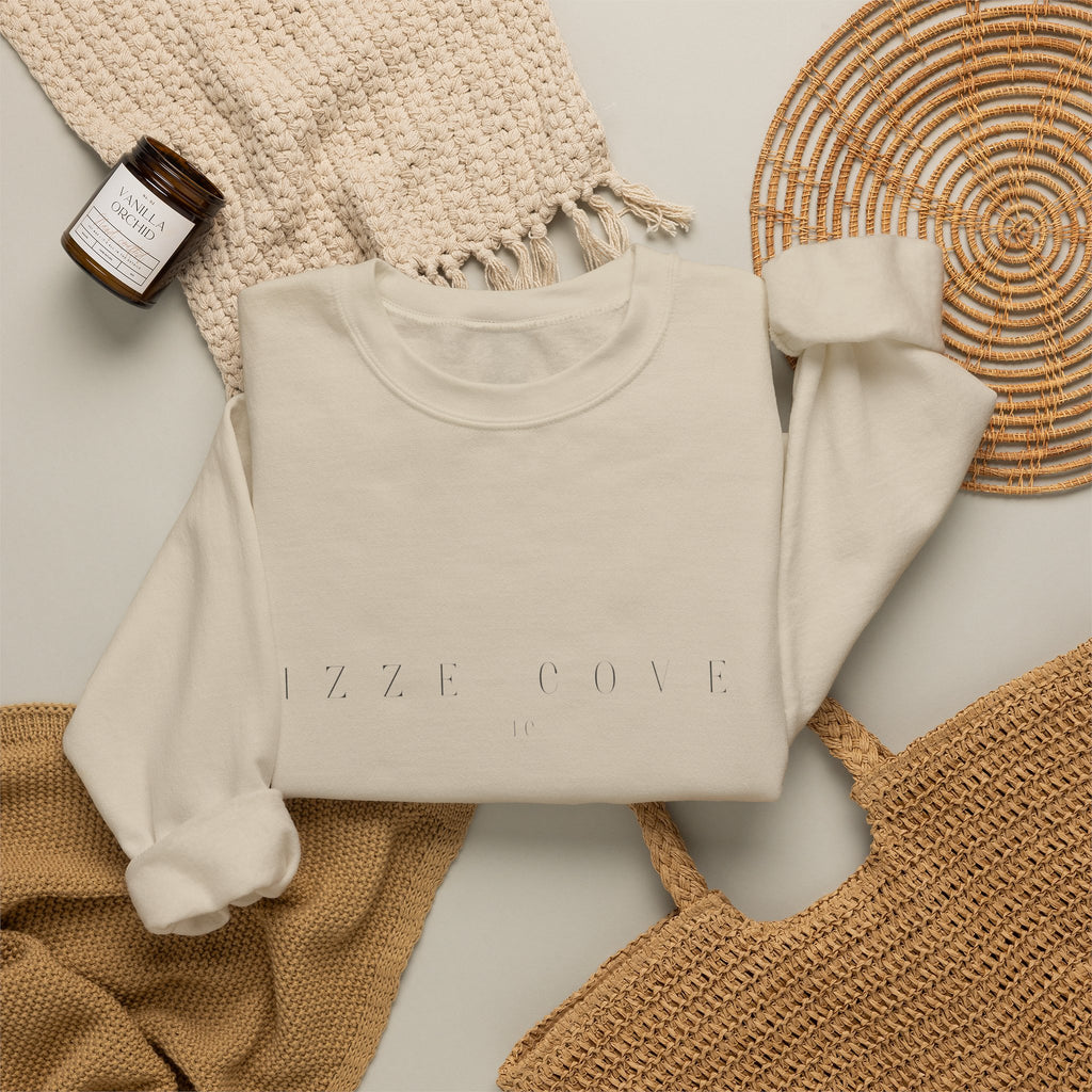 Izze Cove Crewneck Sweatshirt - Minimal Coastal Logo Pullover