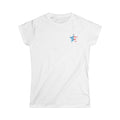 Patriotic Ribbon Women's Tee — American Flag Bow Graphic