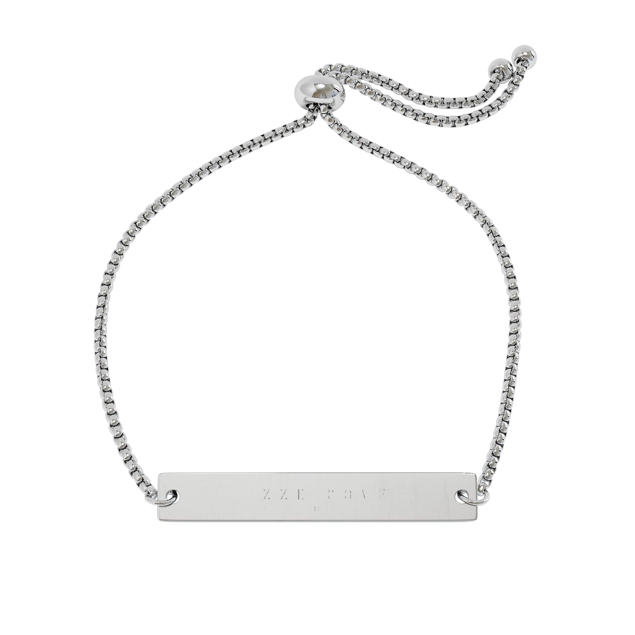 Engravable Adjustable Bar Bracelet — Personalized Name or Message
