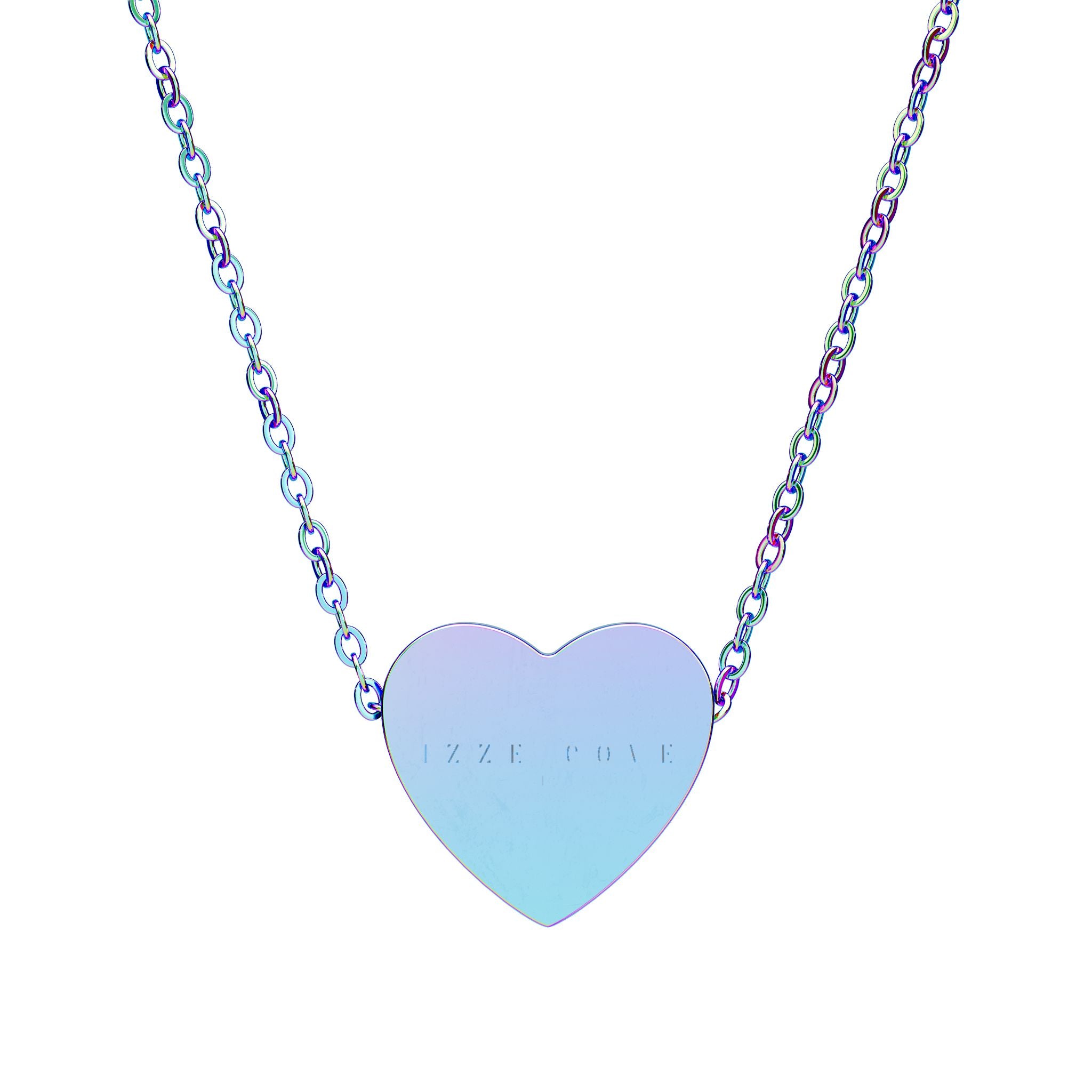 Engravable Heart Necklace — Personalized Sterling & Black Heart Pendant Gift