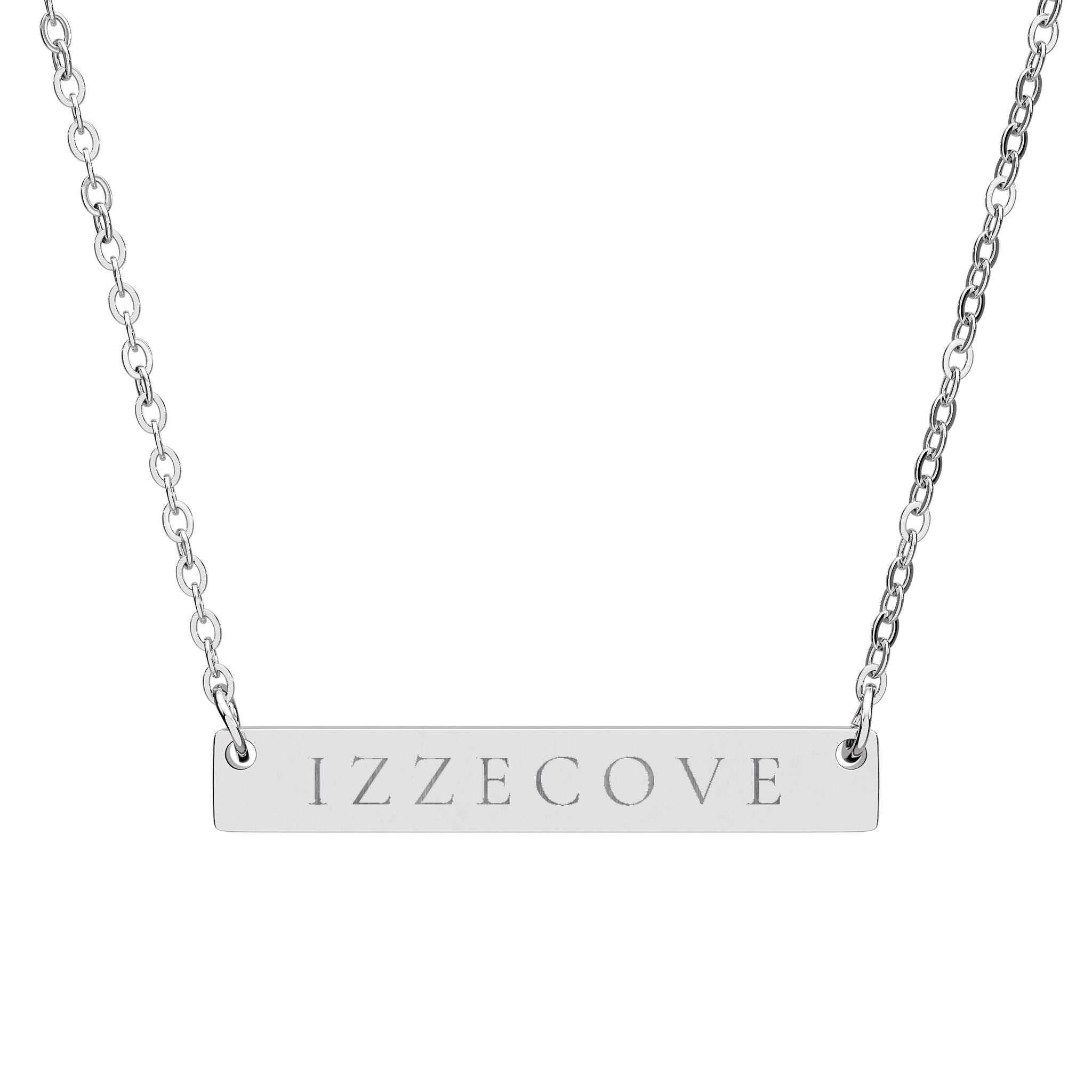 Engravable Horizontal Bar Necklace — Personalized Name Bar Pendant