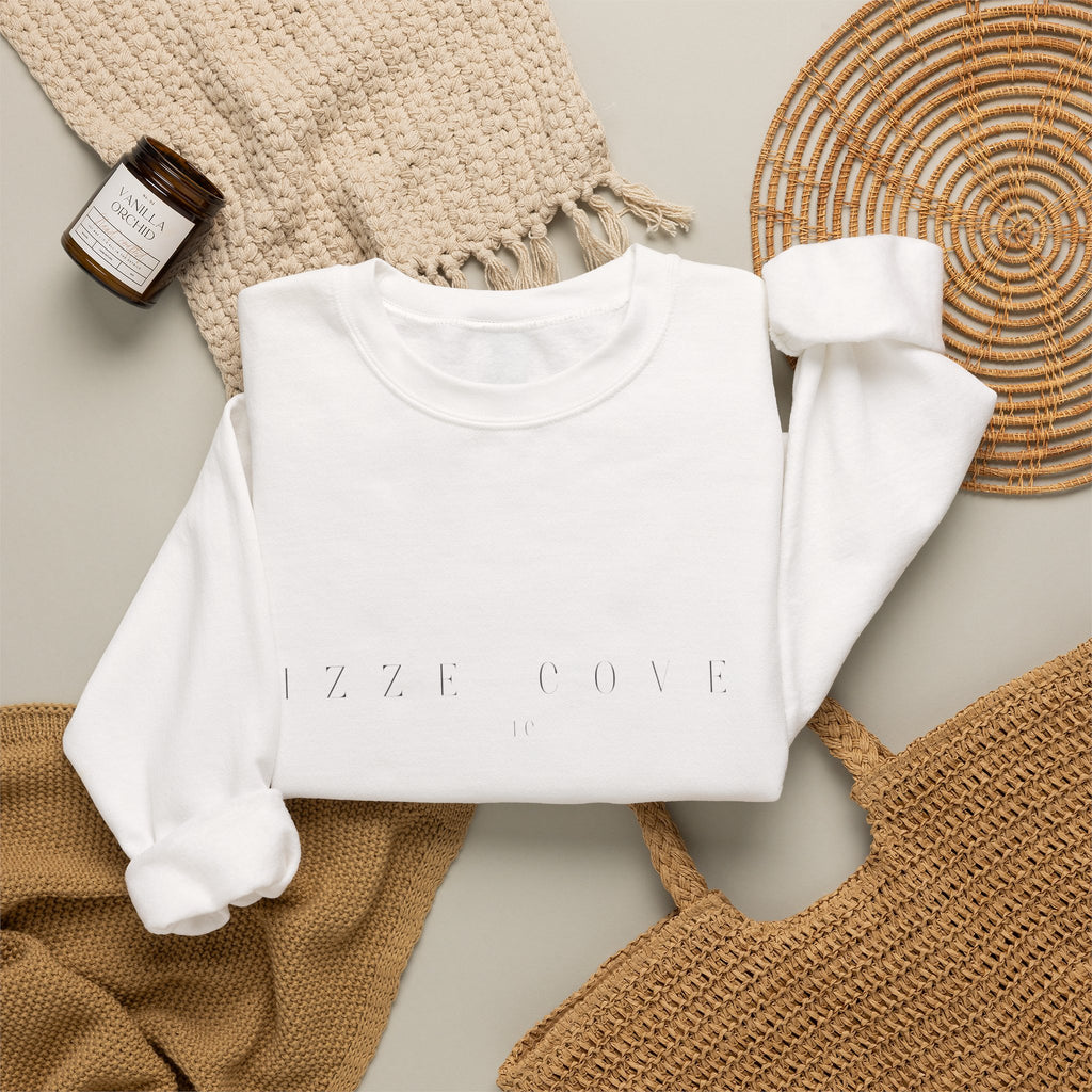 Izze Cove Crewneck Sweatshirt - Minimal Coastal Logo Pullover