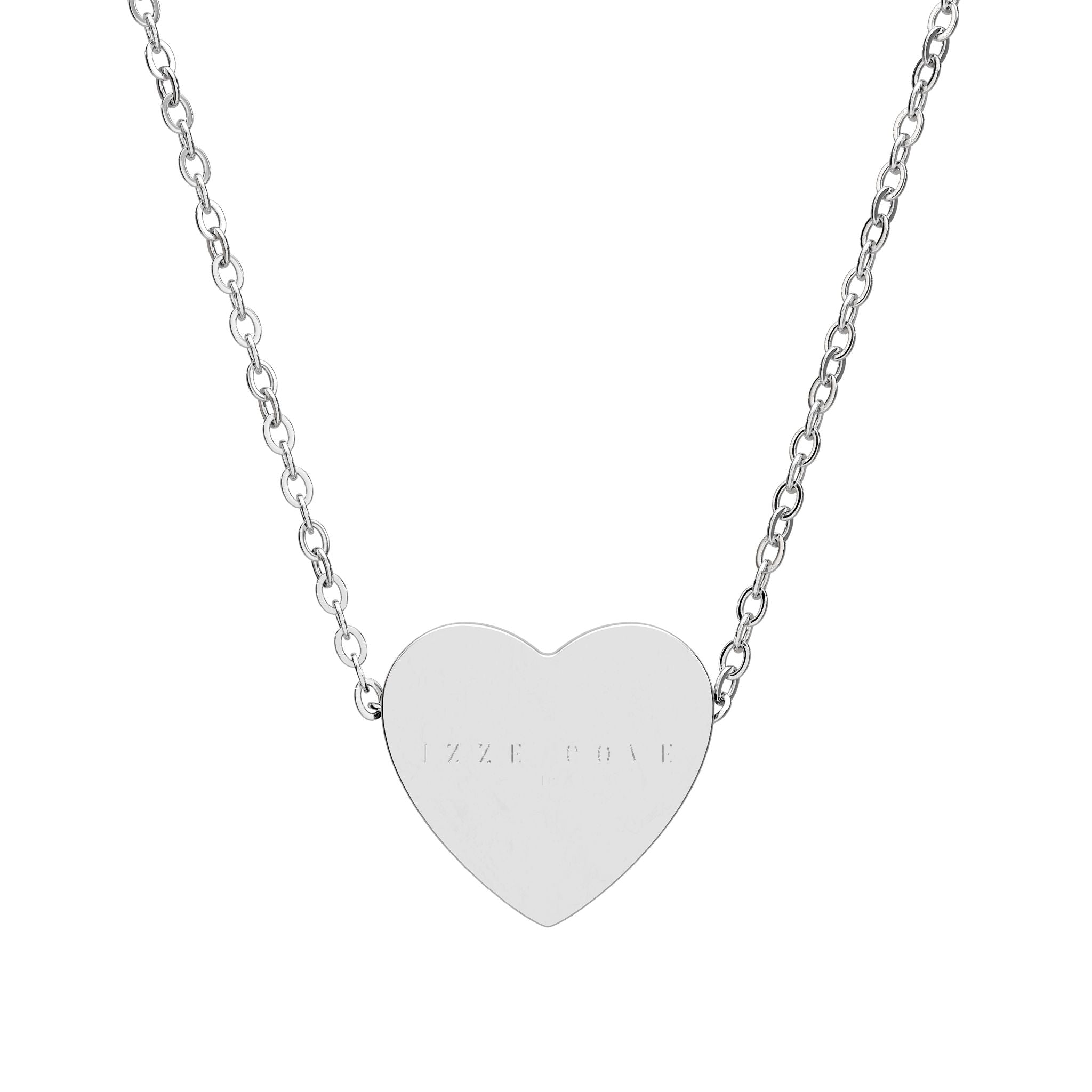Engravable Heart Necklace — Personalized Sterling & Black Heart Pendant Gift
