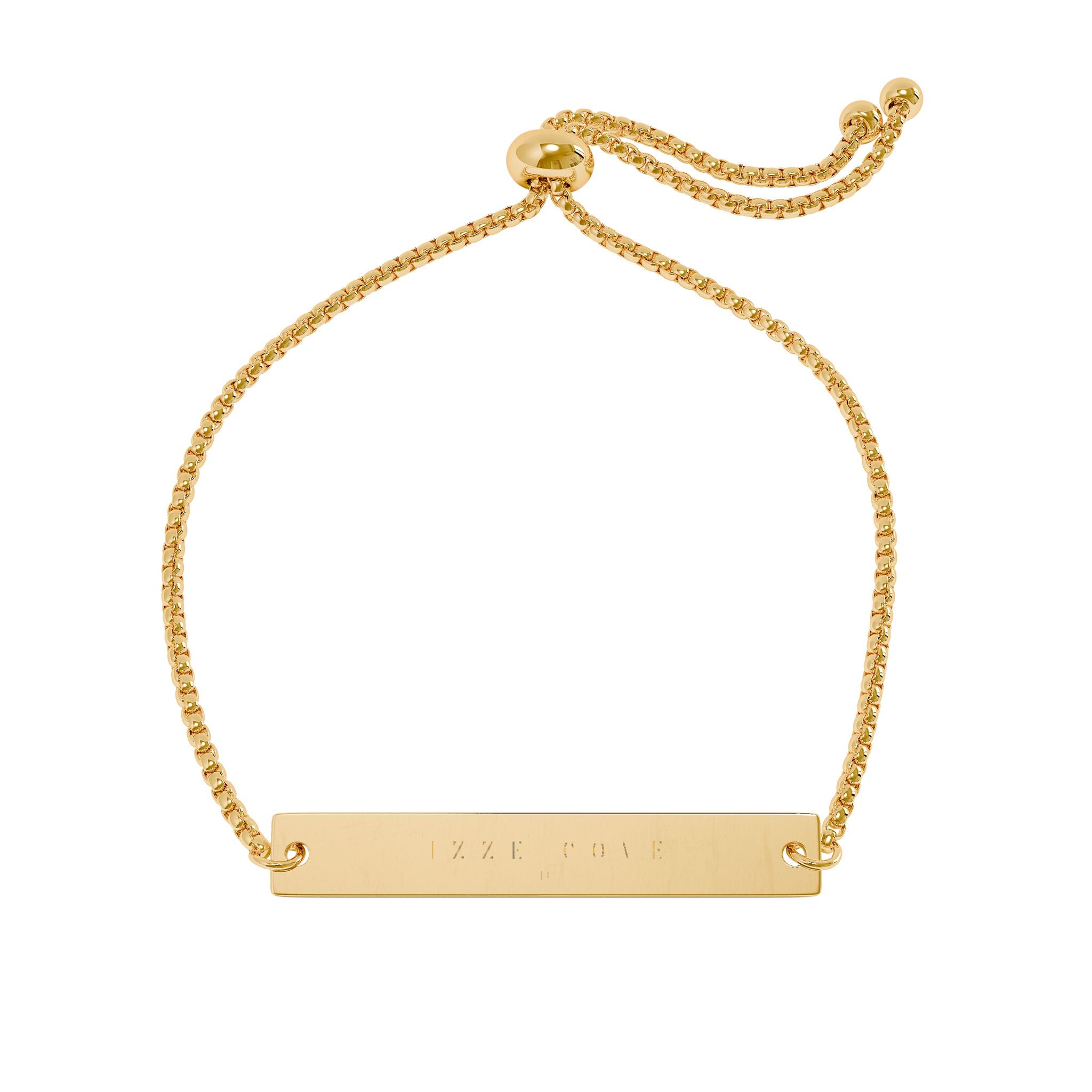 Engravable Adjustable Bar Bracelet — Personalized Name or Message
