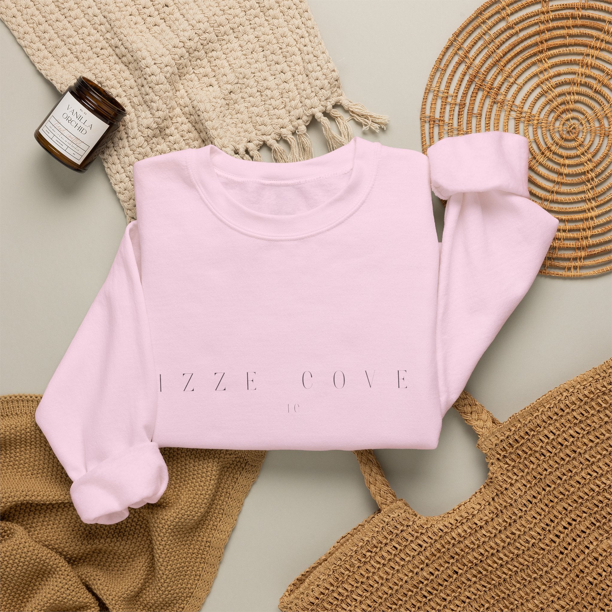 Izze Cove Crewneck Sweatshirt - Minimal Coastal Logo Pullover