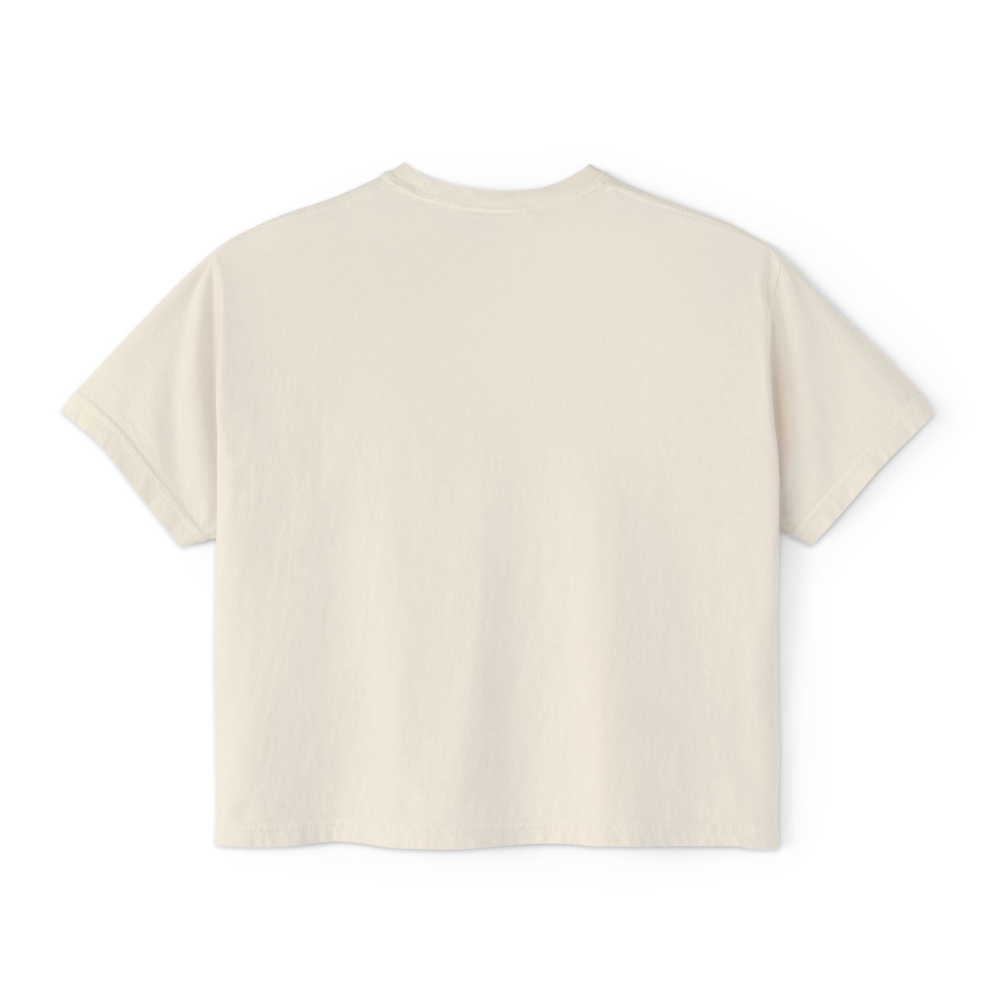 Minimalist Women's Boxy Tee — Embossed Subtle Logo Crop T-Shirt